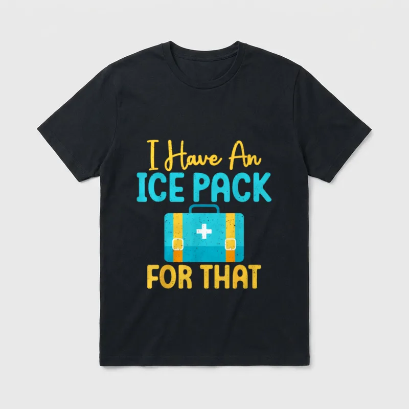 Ice Pack for This Fun School T-Shirt – I Have An ICE PACK FOR THAT on turquoise first aid box – Classic T-Shirt in Black