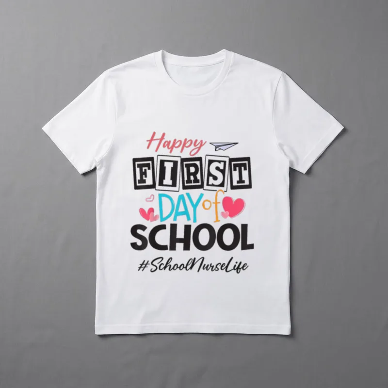 School Nurse Happy First Day Back T-Shirt – Classic T-Shirt in Black
