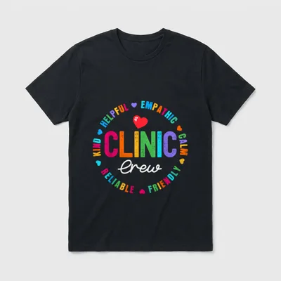 Clinic Crew for School Nurse Appreciation T-Shirt – Classic T-Shirt in Black