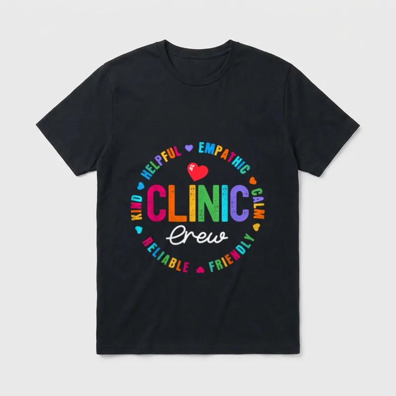 Clinic Crew for School Nurse Appreciation T-Shirt – Classic T-Shirt in Black