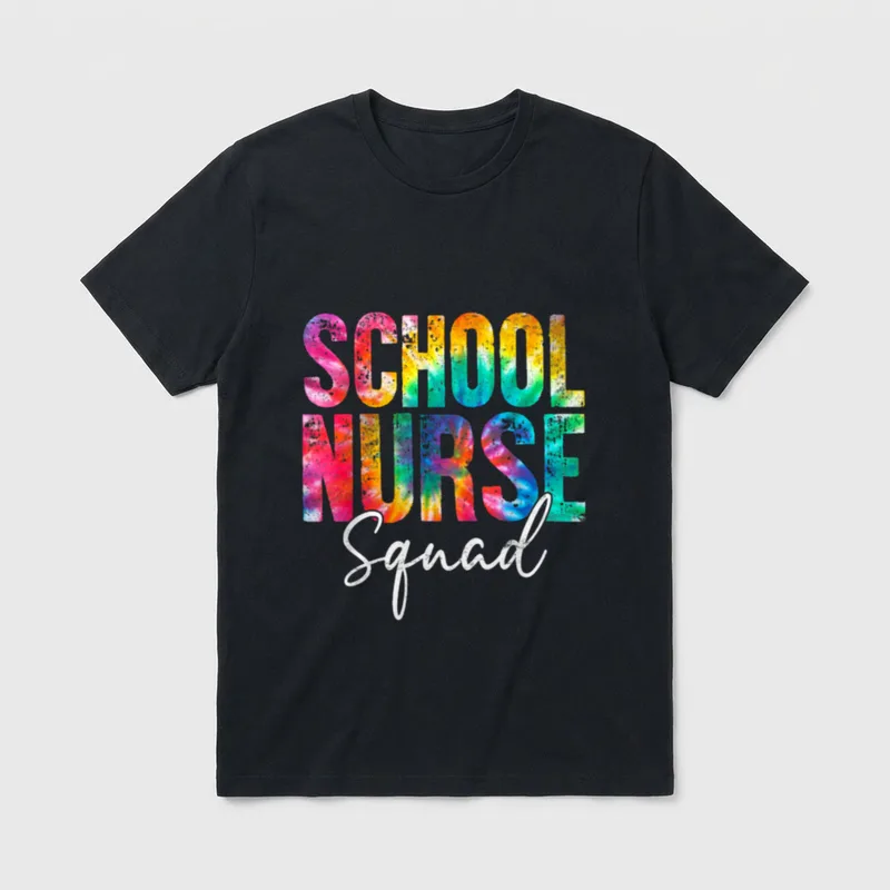 School Nurse Squad Tie Dye Nurse's T-Shirt – Classic T-Shirt in Black