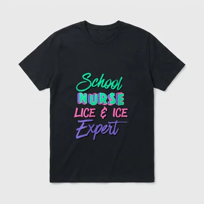 Ice Lice Expert Appreciation School Nurse T-Shirt – School NURSE LICE & ICE Expert lettering – Classic T-Shirt in Black