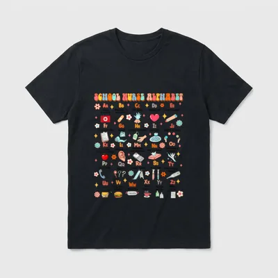 Back to School Funny Nurse Alphabet T-Shirt – Classic T-Shirt in Black