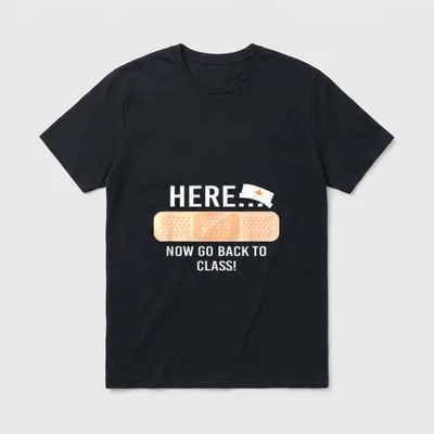 School Nurse Funny Stethoscope T-Shirt – Classic T-Shirt in Black