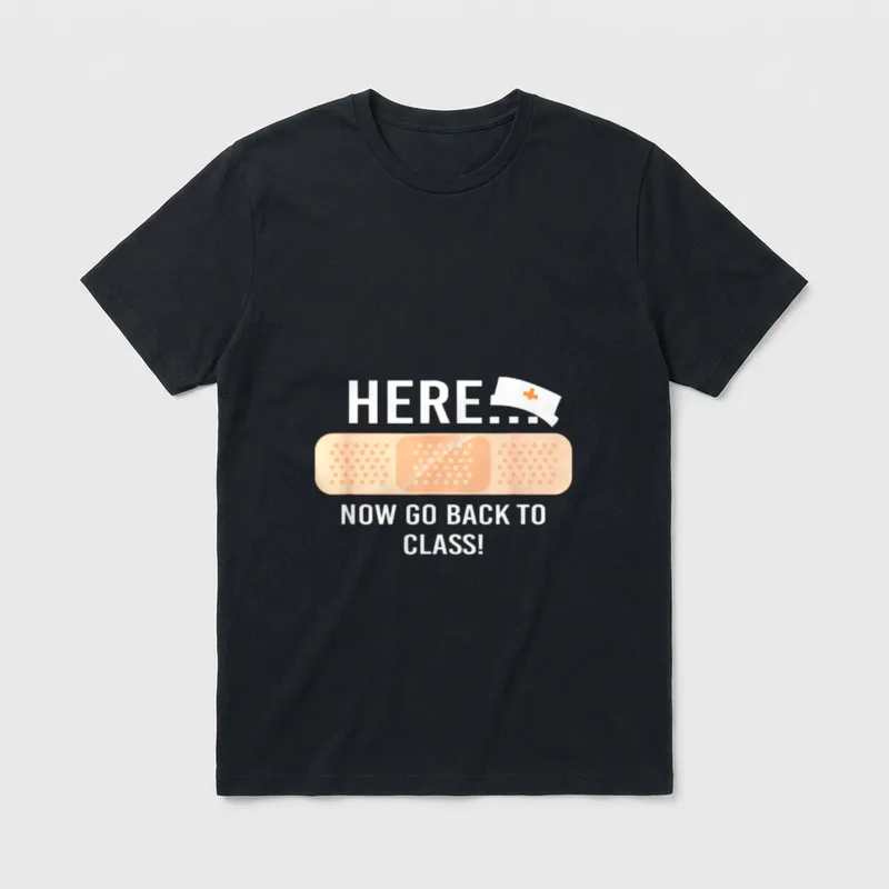 School Nurse Funny Stethoscope T-Shirt – Classic T-Shirt in Black
