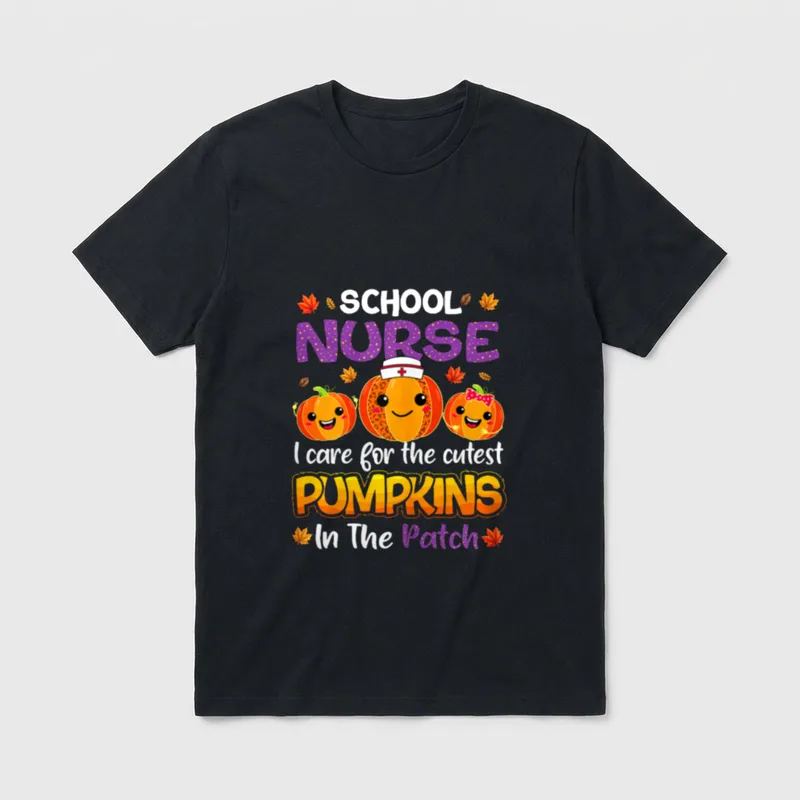 Cutest Pumpkins in Patch School Nurse T-Shirt – Classic T-Shirt in Black