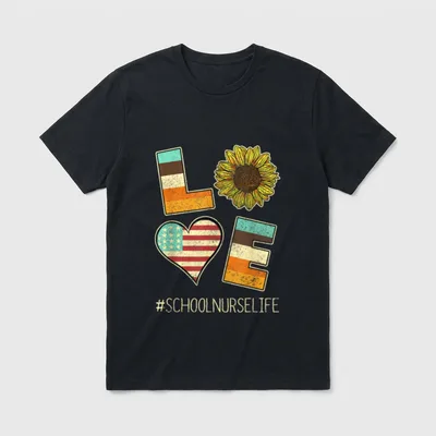 Love School Nurse Inspirational T-Shirt – Classic T-Shirt in Black