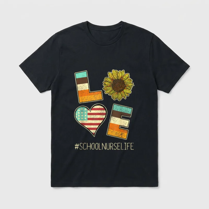 Love School Nurse Inspirational T-Shirt – Classic T-Shirt in Black