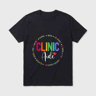 Clinic Aide for School Nurse Appreciation T-Shirt – Classic T-Shirt in Black