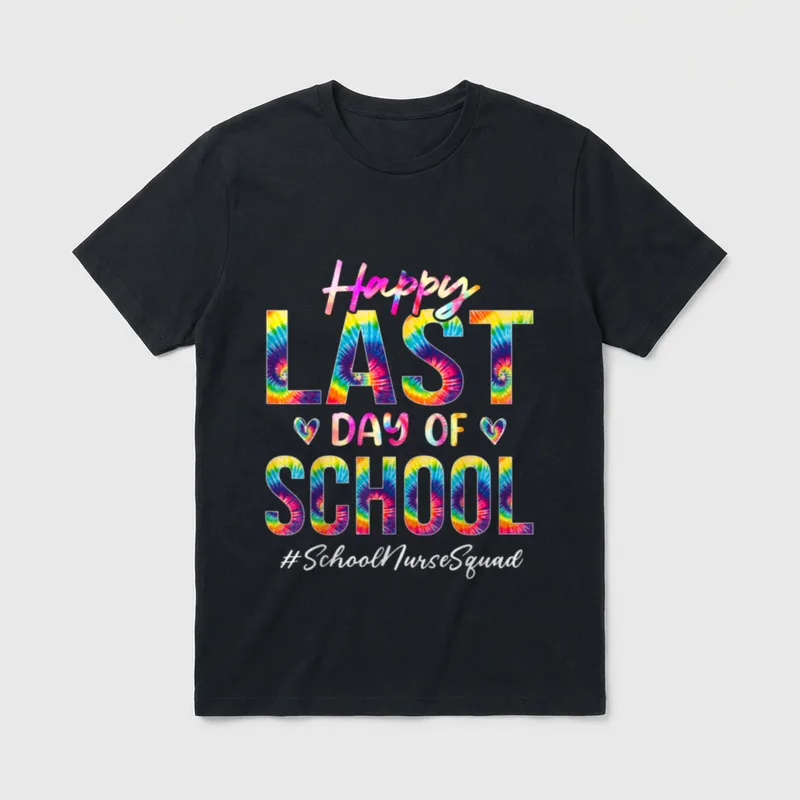 School Nurse Squad Happy Last Day T-Shirt – Classic T-Shirt in Black