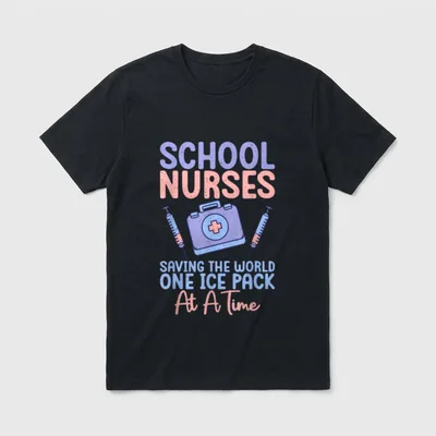 School Nurses Saving the World Time T-Shirt – Classic T-Shirt in Black