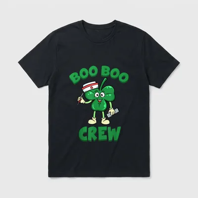 Boo Boo Crew Green Lucky Nurse T-Shirt – Classic T-Shirt in Black