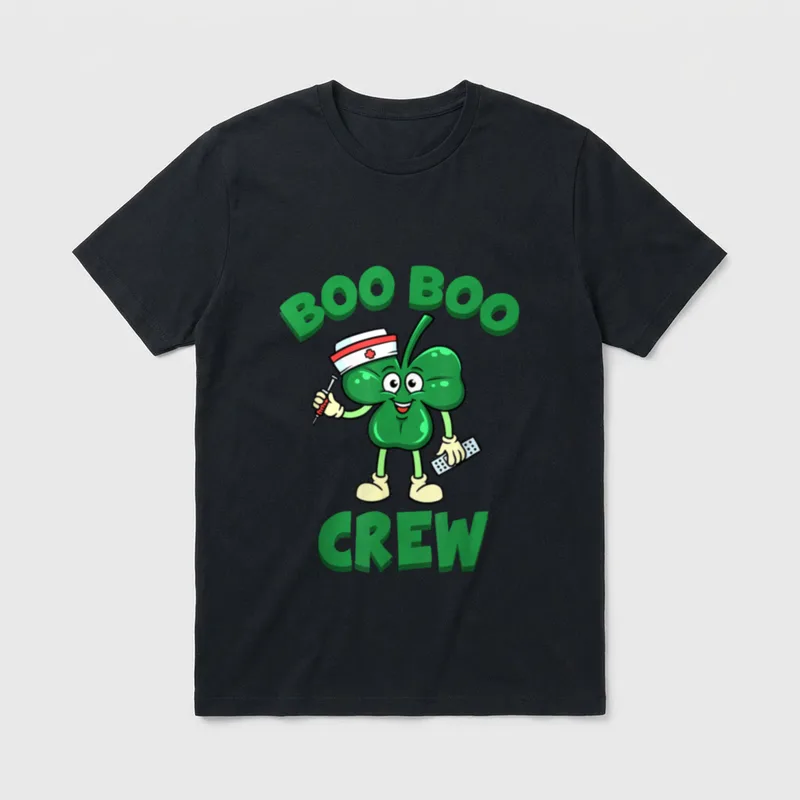 Boo Boo Crew Green Lucky Nurse T-Shirt – Classic T-Shirt in Black