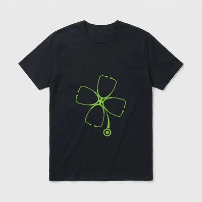 St Day Cool Shamrock Irish Nurse T-Shirt – Classic T-Shirt in Black