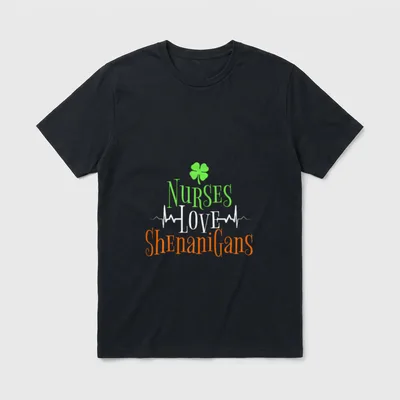 St Day Nurse Love Shenanigans Funny T-Shirt – Classic T-Shirt in Black