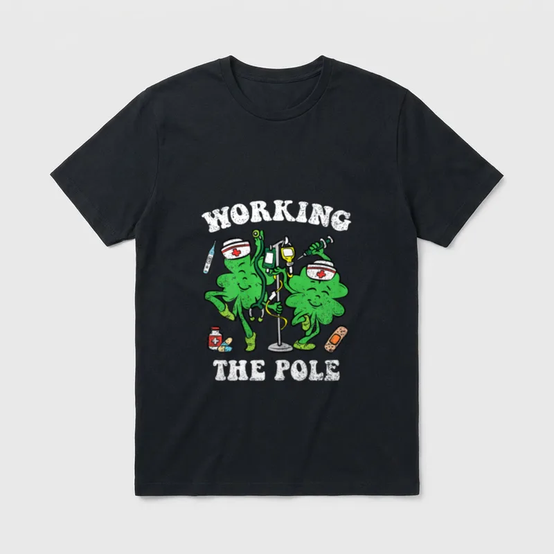 Working the Pole Nurse St Day T-Shirt – Classic T-Shirt in Black