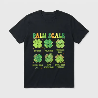Pain Scale Shamrock Nurse St Patrick's T-Shirt – Classic T-Shirt in Black