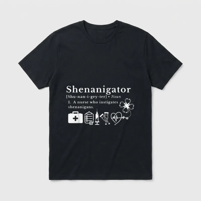 Shenanigator Definition RN Nursing Shamrock St T-Shirt – Classic T-Shirt in Black