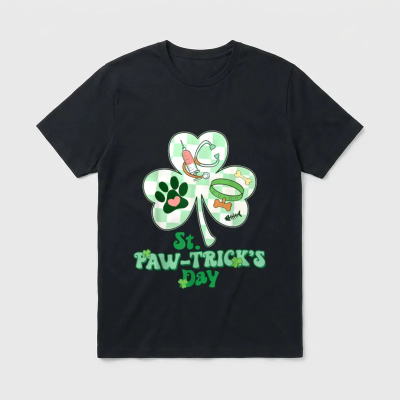 St Patrick's Day Vet Technician Nurse T-Shirt – Classic T-Shirt in Black