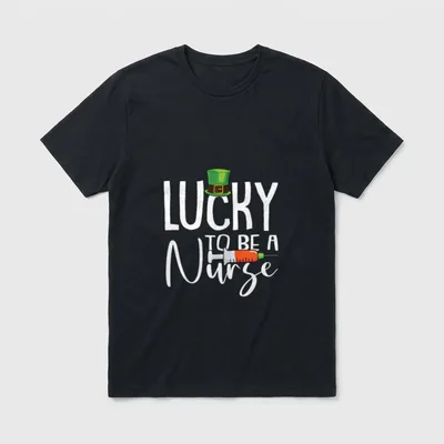 Lucky Nurse St Day RN Nursing T-Shirt – Classic T-Shirt in Black