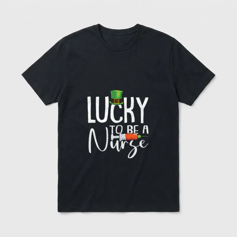 Lucky Nurse St Day RN Nursing T-Shirt – Classic T-Shirt in Black