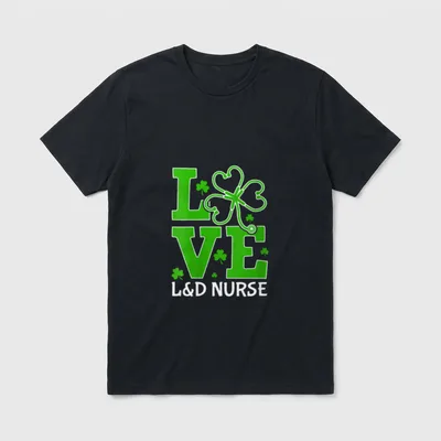Love L D Nurse Shamrock Stethoscope T-Shirt – Classic T-Shirt in Black