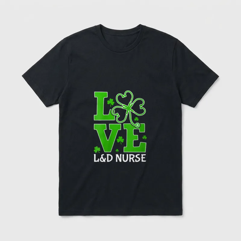 Love L D Nurse Shamrock Stethoscope T-Shirt – Classic T-Shirt in Black