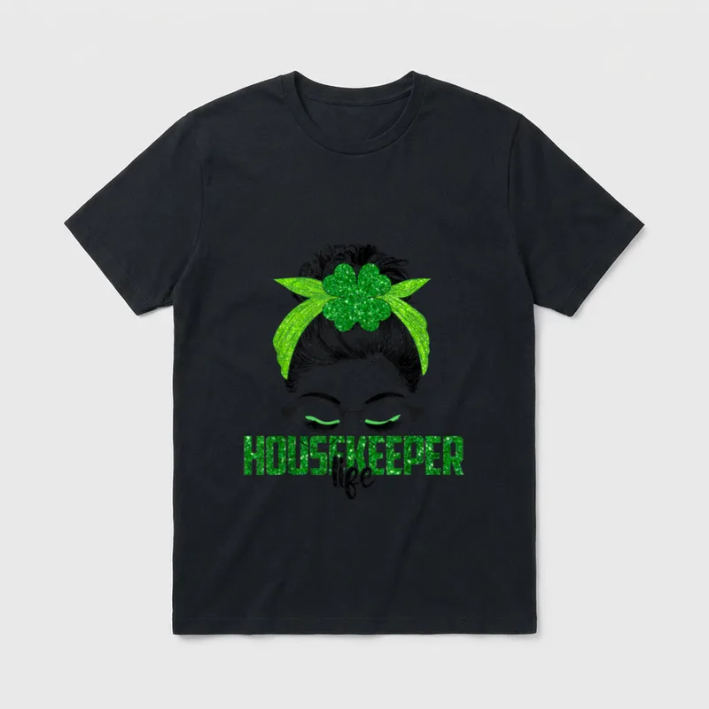 Housekeeper St Day Irish Shamrock Nurse T-Shirt – Classic T-Shirt in Black