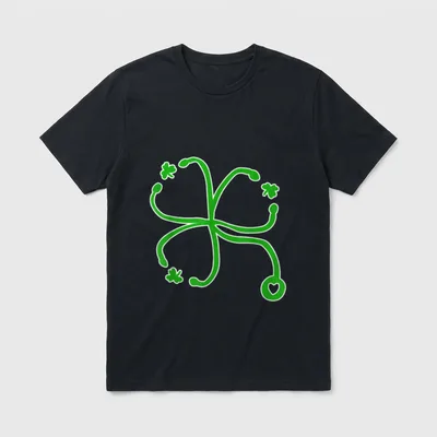 Patrick's Day Shamrock Stethoscope Irish St T-Shirt – Classic T-Shirt in Black
