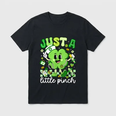 Just a Little Pinch Shamrock St T-Shirt – Classic T-Shirt in Black