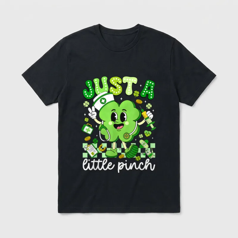Just a Little Pinch Shamrock St T-Shirt – Classic T-Shirt in Black