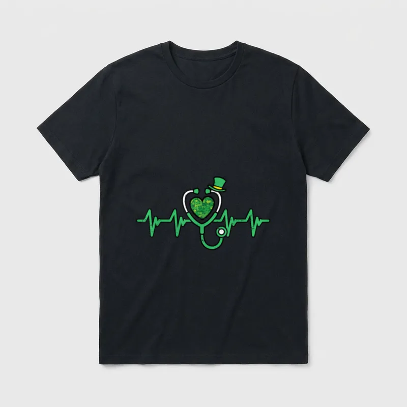 St Day Nurse Heartbeat Saint Grab T-Shirt – Classic T-Shirt in Black