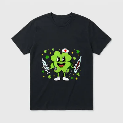 Shamrock Stethoscope T-Shirt – Classic T-Shirt in Black