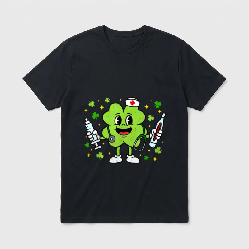 Shamrock Stethoscope T-Shirt – Classic T-Shirt in Black
