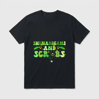 Saint Patrick's Day Shenanigans Scrubs Green T-Shirt – Classic T-Shirt in Black