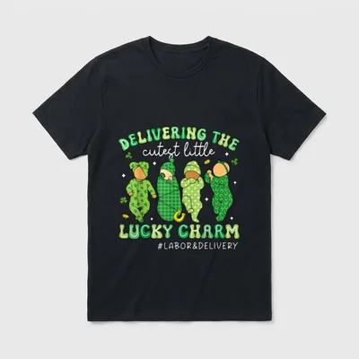 Cutest Lucky Charms Baby Nurse Day T-Shirt – Classic T-Shirt in Black