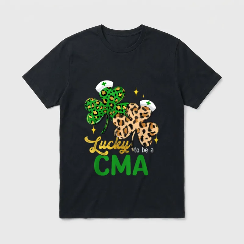 Lucky to Be a CMA St T-Shirt – Lucky to be a CMA – Classic T-Shirt in Black