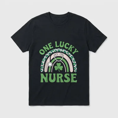 One Lucky Nurse Funny St Patrick's T-Shirt – Classic T-Shirt in Black