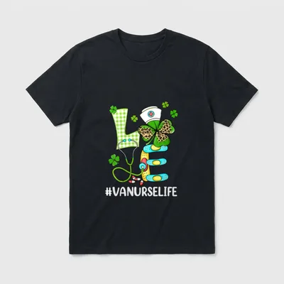 VA Nurse Love St Patrick's Day T-Shirt – Classic T-Shirt in Black