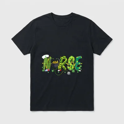 St Day Nurse Shamrock Medical Nursing T-Shirt – Classic T-Shirt in Black