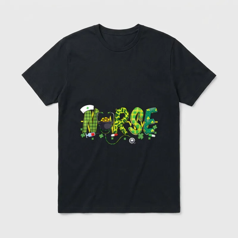 St Day Nurse Shamrock Medical Nursing T-Shirt – Classic T-Shirt in Black