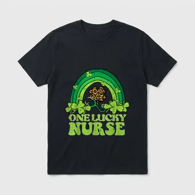 St Day One Lucky Nurse Saint T-Shirt – Classic T-Shirt in Black