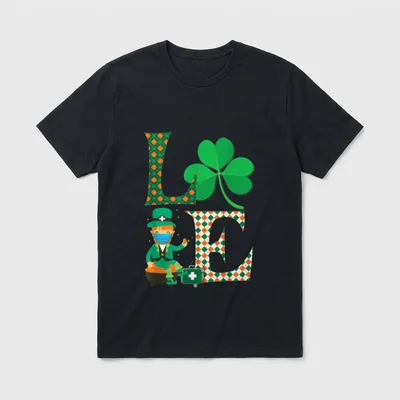 Lucky Nurse Irish St Day T-Shirt – Classic T-Shirt in Black