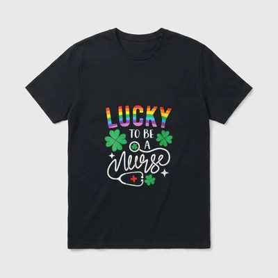 RN St Pattys Day Shamrock Lucky T-Shirt – Classic T-Shirt in Black