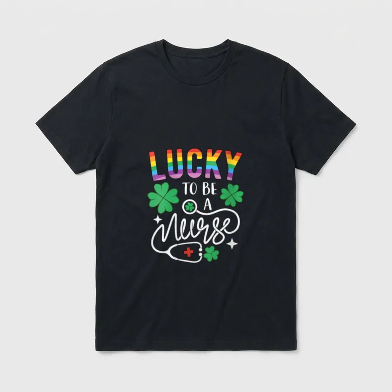 RN St Pattys Day Shamrock Lucky T-Shirt – Classic T-Shirt in Black