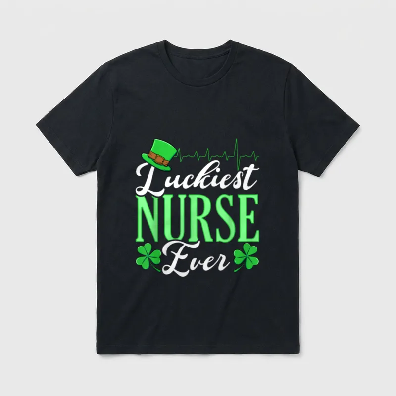 Nurse Shamrock St Day Lucky Outfit T-Shirt – Classic T-Shirt in Black