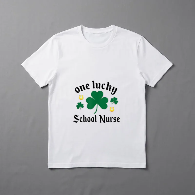 School Nurse St Patrick's Day Shamrock T-Shirt – Classic T-Shirt in Black