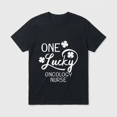 One Lucky Oncology Nurse St Patrick's T-Shirt – ONE Lucky ONCOLOGY NURSE with clover graphics – Classic T-Shirt in Black