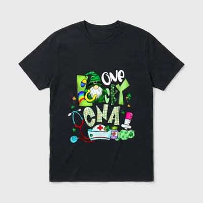 Lucky CNA Gnome St Day Nurse T-Shirt – Classic T-Shirt in Black