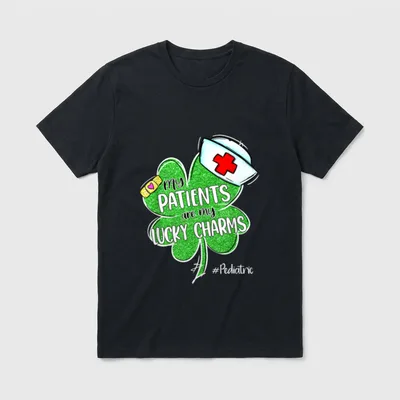 Lucky Charms Pediatric Nurse St Day T-Shirt – Classic T-Shirt in Black